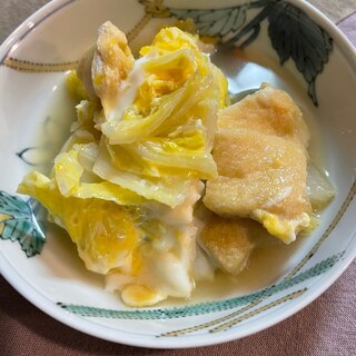 白菜と小揚げの卵とじ煮